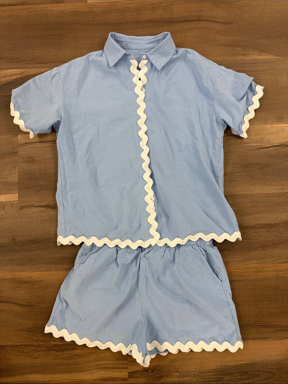 Light Blue Ric Rac Women’s Matching Set/ Cover up